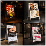 LED A型スタンド看板 A1 両面 高輝度 3000lux 光るポスターパネル 電飾看板 メニューボード 折りたたみ 屋内用 ブラック ホワイト f-led-pu-a1d