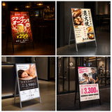 LED A型スタンド看板 A1 片面 高輝度 3000lux 光るポスターパネル 電飾看板 メニューボード 折りたたみ 屋内用 ブラック ホワイト f-led-pu-a1s