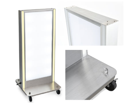 LED電飾スタンド看板 内照式 W500×H1115mm 店舗用看板 シルバー ブラック FBR-1115M