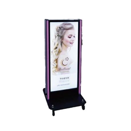 LED電飾スタンド看板 内照式 W500×H1115mm 店舗用看板 シルバー ブラック FBR-1115M