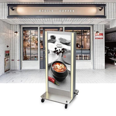 LED電飾スタンド看板 内照式 W500×H1115mm 店舗用看板 シルバー ブラック FBR-1115M