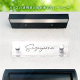 ガラス 表札 会社 W150mm×H50mm/W180mm×H40mm高耐候性 厚みt5mm/t8mm 化粧ビス付け gs-nmpl-1053 懐かしい風合い