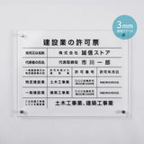 建設業許可票 看板 W450×H350×t3mm 内容印刷込み 文字入れ無料 法定看板 事務所用 gspl-3rb