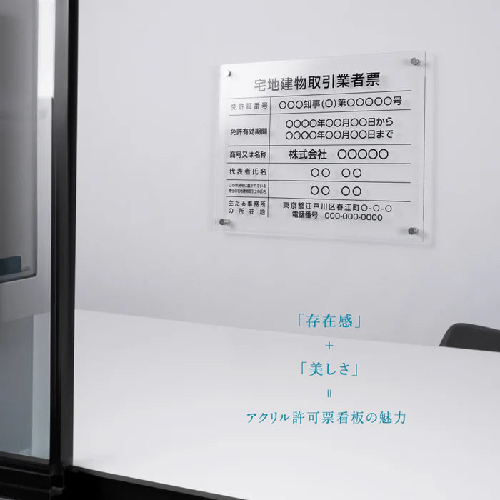建設業許可票 看板 W450×H350×t3mm 内容印刷込み 文字入れ無料 法定看板 事務所用 gspl-3rb