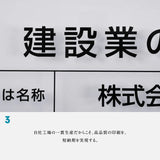 建設業許可票 看板 W450×H350×t3mm 内容印刷込み 文字入れ無料 法定看板 事務所用 gspl-3rb
