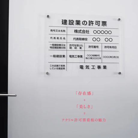 建設業許可票 看板 W450×H350×t5mm 内容印刷込み 文字入れ無料 法定看板 事務所用 gspl-5rb