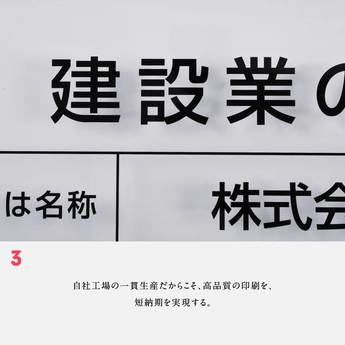 建設業許可票 看板 W450×H350×t5mm 内容印刷込み 文字入れ無料 法定看板 事務所用 gspl-5rb