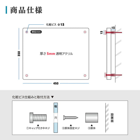 令和7年改正版 宅地建物取引業者票 透明アクリル5mm W450×H350mm 法定看板 事務所用 gspl-5tr