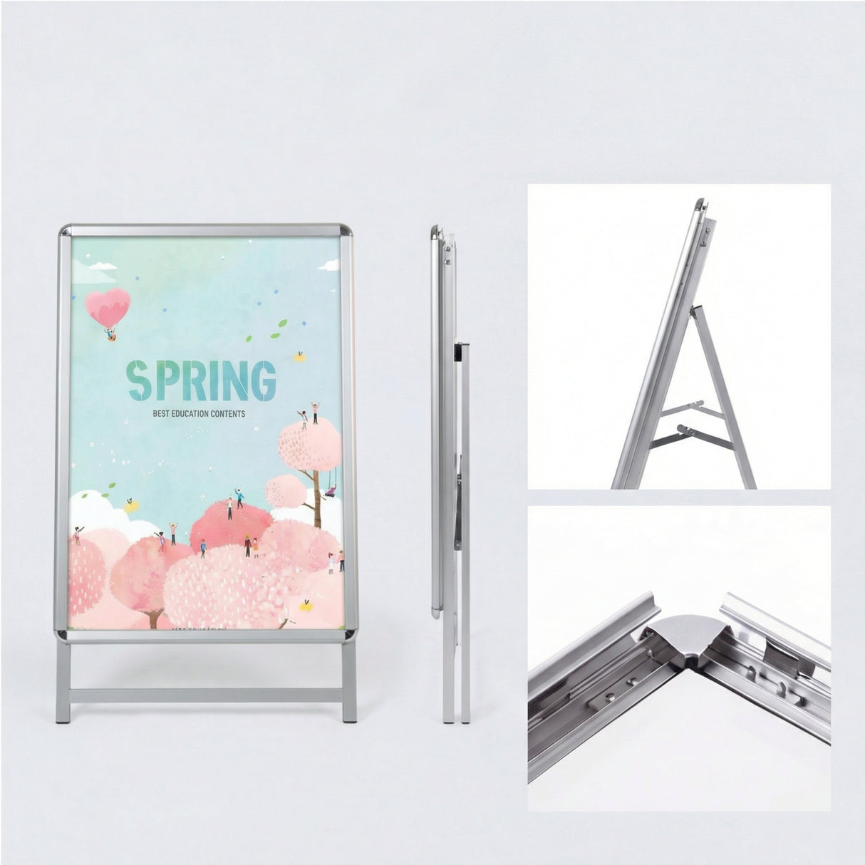 A型スタンド看板 激安コスパタイプ A1 片面 シルバー 低めタイプ jc-a1-s-low