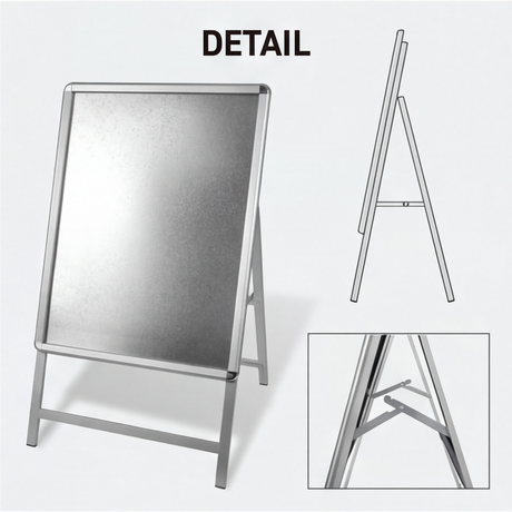 A型スタンド看板 激安コスパタイプ A1 片面 シルバーブラック木目3色 jc-a1-s