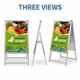 A型スタンド看板 激安コスパタイプ A2両面 ブラック、シルバー、木目 3色jc-a2-d