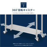 日本製 ステンレス製 コンロ台 業務用 キャスター付き 2段 奥行600×高さ650mm 作業台棚 キッチンラック kot2ca650