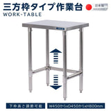 日本製 ステンレス コンロ台 三方枠 業務用 2段 キャスター付き 高さ800mm 作業台棚 キッチンラック kot3s800ca