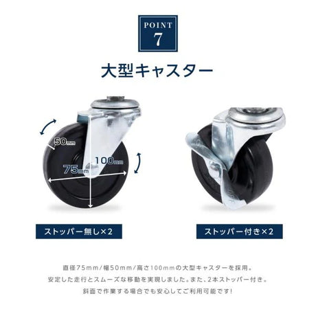 日本製 ステンレス 炊飯台車 キャスター付き スライド棚 業務用 炊飯器台 移動式 作業台 キッチンラック kot3s800da
