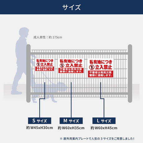 【立入禁止】案内看板 サイズ選択可 横型 屋外対応 注意喚起 標識 オーダー プレート看板 店舗用サイン ks-14