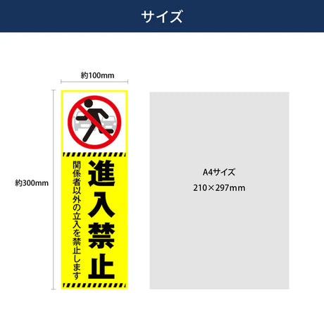 【進入禁止】案内看板 サイズ選択可 横型 屋外対応 注意喚起 標識 オーダー プレート看板 店舗用サイン ks-23