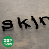 表札 ステンレス 切り文字 100mm バラ文字 DIY 番地対応 ksk-eng-100-bk