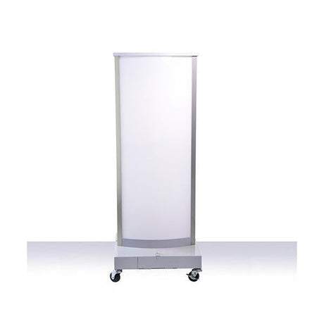 LED電飾スタンド看板 楕円形 バッテリー充電式 印刷シート貼込タイプ 両面表示 シルバー LED-J1350