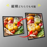 LEDポスターパネル 屋内用 A2 薄型 スライド式 シルバー/ブラック W435×H660mm ポスターフレーム LEDパネル led-pu-a2