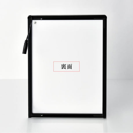 LEDポスターパネル 屋内用 A2 薄型 スライド式 シルバー/ブラック W435×H660mm ポスターフレーム LEDパネル led-pu-a2