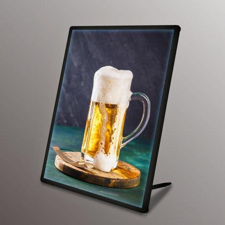LEDポスターパネル 屋内用 A4 薄型 スライド式 シルバー/ブラック W212.5×H305mm ポスターフレーム LEDパネル led-pu-a4