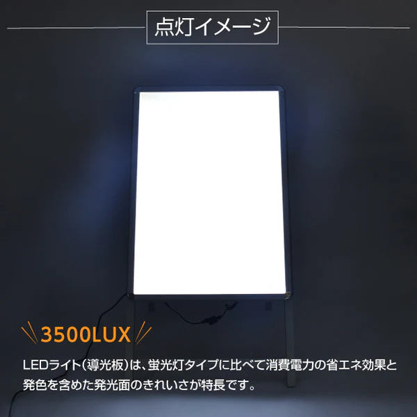 A型LEDライトパネル グリップ式 A1 両面 シルバー・ブラック lps-a1d