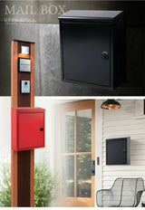 日本製郵便ポスト 壁掛け おしゃれ 郵便受け 大型 メールボックス 日本製 玄関ポスト ダイヤル錠 屋外ポスト レッド POST gs-pl-mailbox02