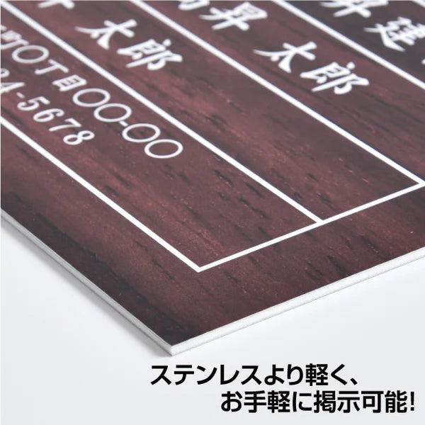 建設業許可票 3mmアルミ複合板 W450×H350mm 木目調デザイン 法定表示看板 工事用 標識 pl-wood