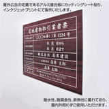 建設業許可票 3mmアルミ複合板 W450×H350mm 木目調デザイン 法定表示看板 工事用 標識 pl-wood