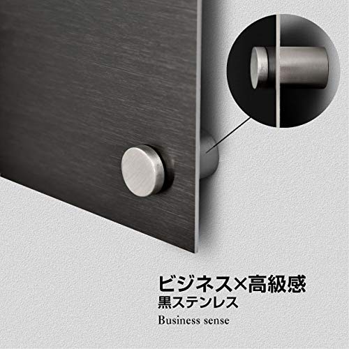 建設業許可票 看板 黒ステンレス×白文字 W450×H350mm 文字入れ込み 法定看板 事務所用 高級感 rb-blk-stl-white
