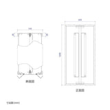 LED内照式袖看板 角型 W600mm×H1200mm 両面仕様 アルミ枠 アクリル面板 シルバー/ブラック SD190-600-1200