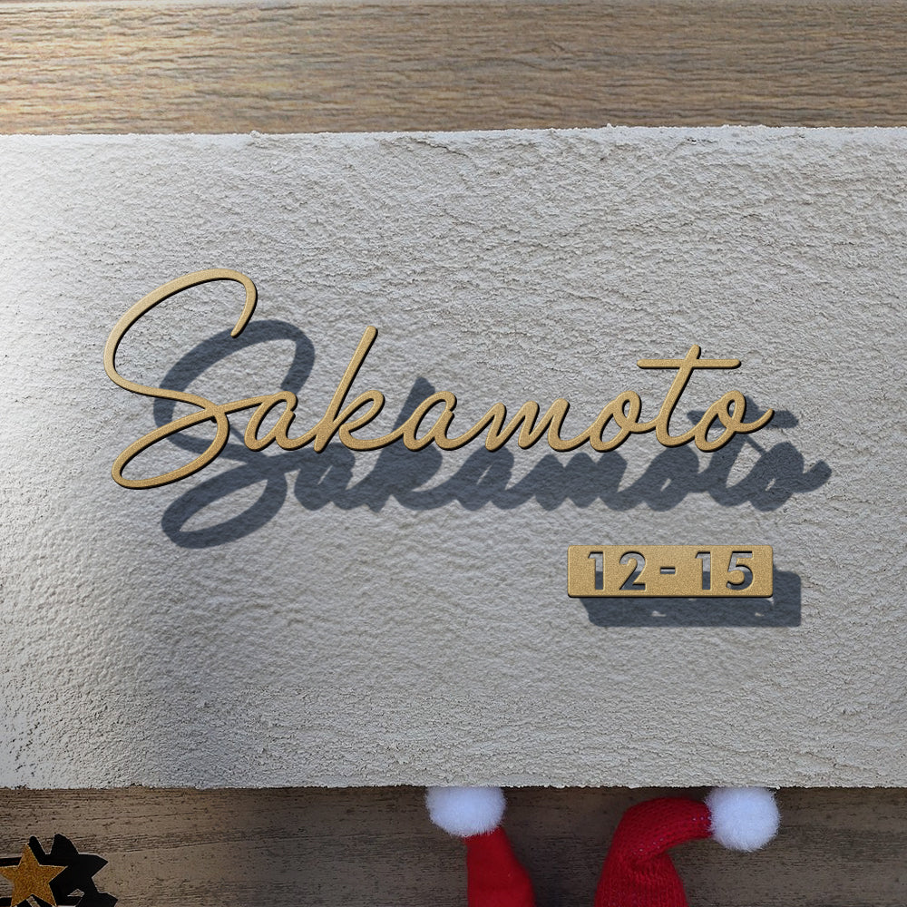 表札 ステンレス 英数字 店舗サイン  切り文字 ゴールド 門柱 玄関 かっこいい おしゃれ  sh-s0003