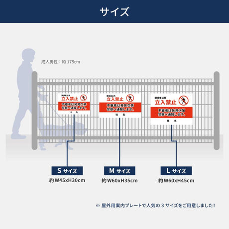 【立入禁止】案内看板 サイズ選択可 横型 屋外対応 注意喚起 標識 オーダー プレート看板 店舗用サイン ks-18