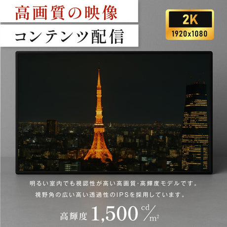 デジタルサイネージ 屋外 43型 高輝度 防水 IP対応 電子看板 屋外ディスプレイ 店舗用 広告モニター TV-H1077