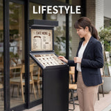 メニュー看板 メニュースタンド 屋外用 ガルバリウム製 LED電球専用 A3×2枚 S型 キャスター付き 鉄錆風 sms-1550