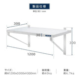 日本製 ステンレス平棚 W1200×D300mm 業務用 壁掛け棚 吊り棚 キッチン棚 ウォールシェルフ 厨房収納 skk-003-12030