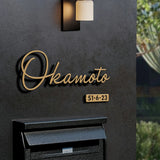 日本製 ステンレス・アイアン切り文字表札 オーダーメイド・番地入りローマ字 sus-03