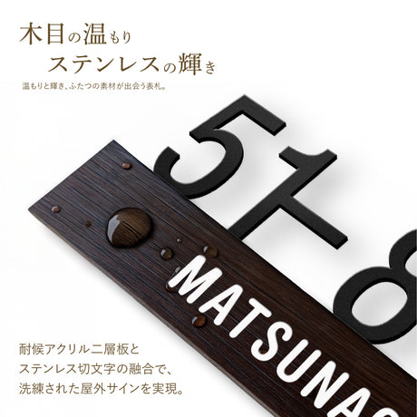 表札 戸建て 表札マグネット シール式 おしゃれ 機能門柱 プレート 貼るだけ マンション門柱 ポスト ネームプレート ステンレス表札 磁石 部屋番号 番地プレート 住所 sh-s0045