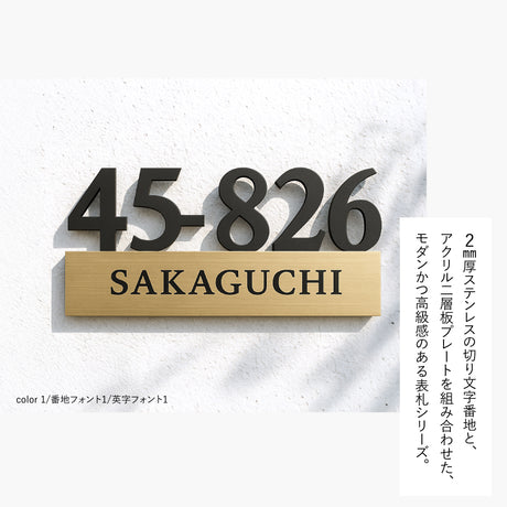 表札 戸建て 表札マグネット シール式 おしゃれ 機能門柱 プレート 貼るだけ マンション門柱 ポスト ネームプレート ステンレス表札 磁石 部屋番号 番地プレート 住所 sh-s0045