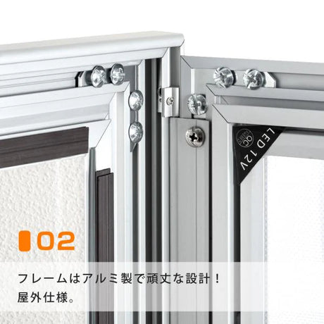 LEDポスターパネル A1サイズ 屋内対応 防犯鍵付き 薄型 W694×H941mm ポスターフレーム LEDパネル シルバー T003-3-A1