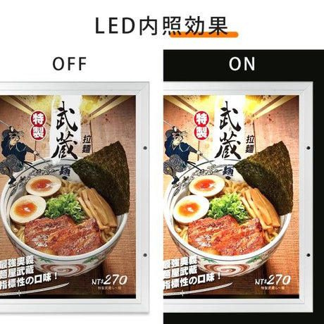 LEDポスターパネル B1サイズ 屋外対応 防犯鍵付き 薄型 W828×H1130mm ポスターフレーム LEDパネル シルバー T003-3-B1