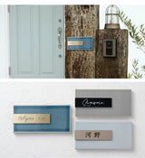 タイル表札 戸建て用 シール式 約W147×H72mm 北欧デザイン セラミック表札 おしゃれ シンプル 貼り付け 門柱 ポスト マンション 二世帯対応 ローマ字・漢字 新築 新生活 tile-10