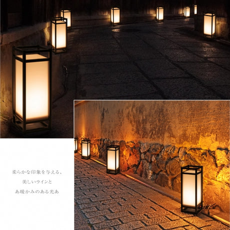 屋外用 LEDランプ式京行灯 和風行灯看板  台形 Mサイズ H450mm tks-ad01
