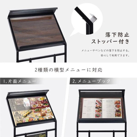 LEDメニュースタンド看板 片面 W570×H1200mm 店舗用 ライト付き メニュー表示 看板 tks-ksd-led