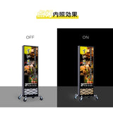 和風 LED電飾看板 屋外用 防水 両面表示 キャスター付 高さ138cm 黒 青海波 麻の葉 桧垣 ts-wf-01-l