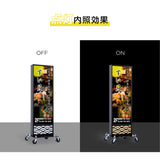 和風 LED電飾看板 屋外用 防水 両面表示 キャスター付 高さ118cm 黒 青海波 麻の葉 桧垣 ts-wf-01-m