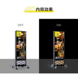 LED電飾看板 和風 屋外用 防水 両面表示 スタンド看板 キャスター付 高さ98cm 黒 青海波 麻の葉 桧垣 ts-wf-01-s