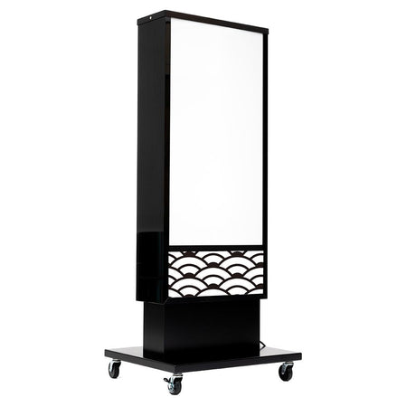 電飾スタンド看板 和風 印刷シート貼込タイプ 両面表示 高さ140cm 青海波/麻の葉/桧垣/黒 ts-wf-02-m