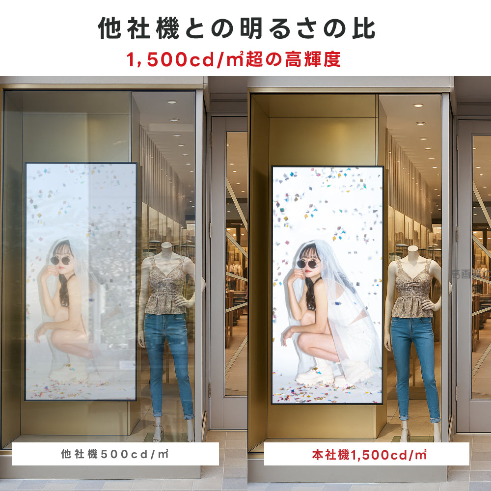 2K 屋外対応デジタルサイネージ| 業務用 電子看板 オフィス 1500輝度 液晶パネル デジタル サイネージ モニター ディスプレイ 防水防塵 壁掛け スタンド対応 液晶パネル tv-g32-yd