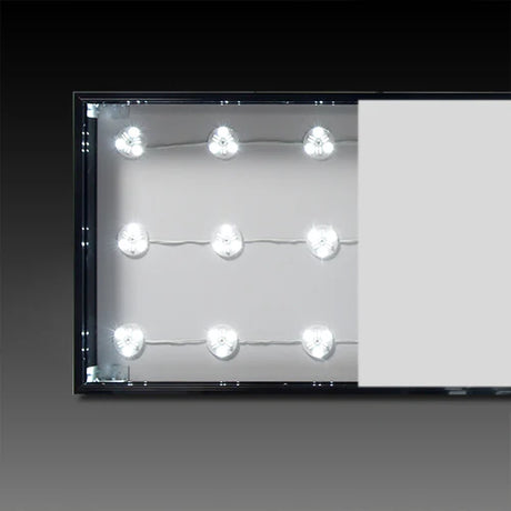 LED内照式壁面看板 W1800×H450mm 薄型 アクリル面板 片面仕様 ファサード看板 シルバー/ブラック WD100-1800-450